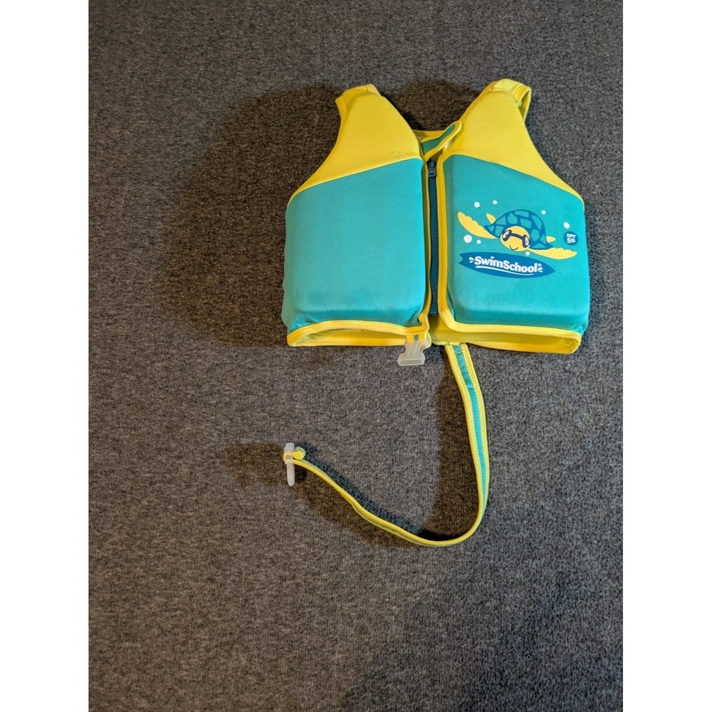 Swim School UPF 50 Vest Removable/Adjustable Safety Strap Age 4-6 yrs Max 50 lbs